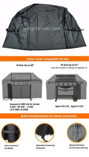 Grill Cover For Weber 4 burner Genesis 2 II 400 Series Up to 65 inch