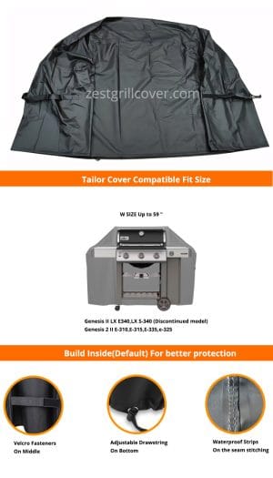 Grill Cover For Weber Genesis 2 ii 300 Up to 59 inch